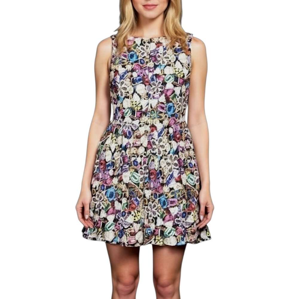 Floral Elegance Multicolor Mini Dress